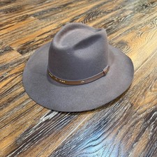 100 Wool Vintage Felt Wide Brim Fedora Hat Brown Medium USA WPL 4384 Men Womens