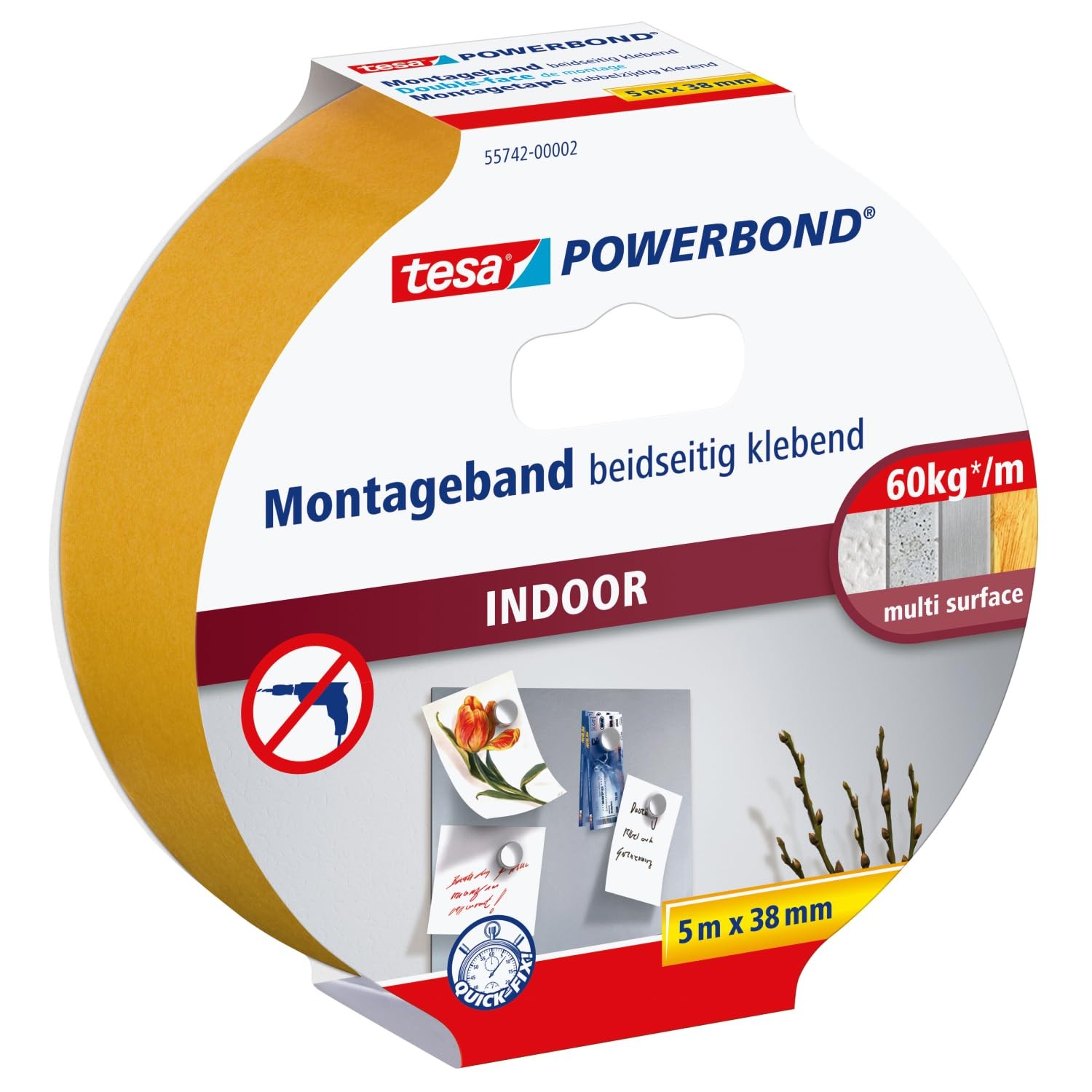 Tesa Powerbond Indoor 5m x 38mm Single 8290₽