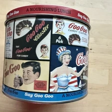say Goo Goo for standard candy Co. Clusters Vintage  collectible Tin Nashville 