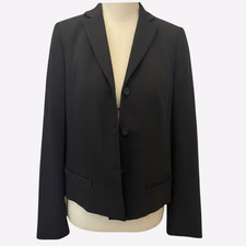 Ann Taylor LOFT Black Blazer Wool Womens Sz 10P Business Casual Office Outerwear