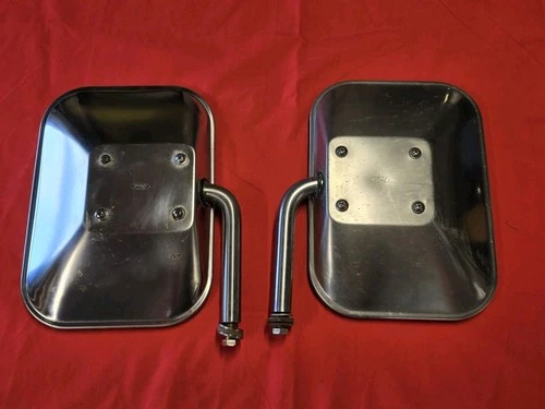 73 79 80 96 FORD TRUCK  STAINLESS TOW MIRRORS REPLACEMENT HEADS OEM FORD SCRIPT 