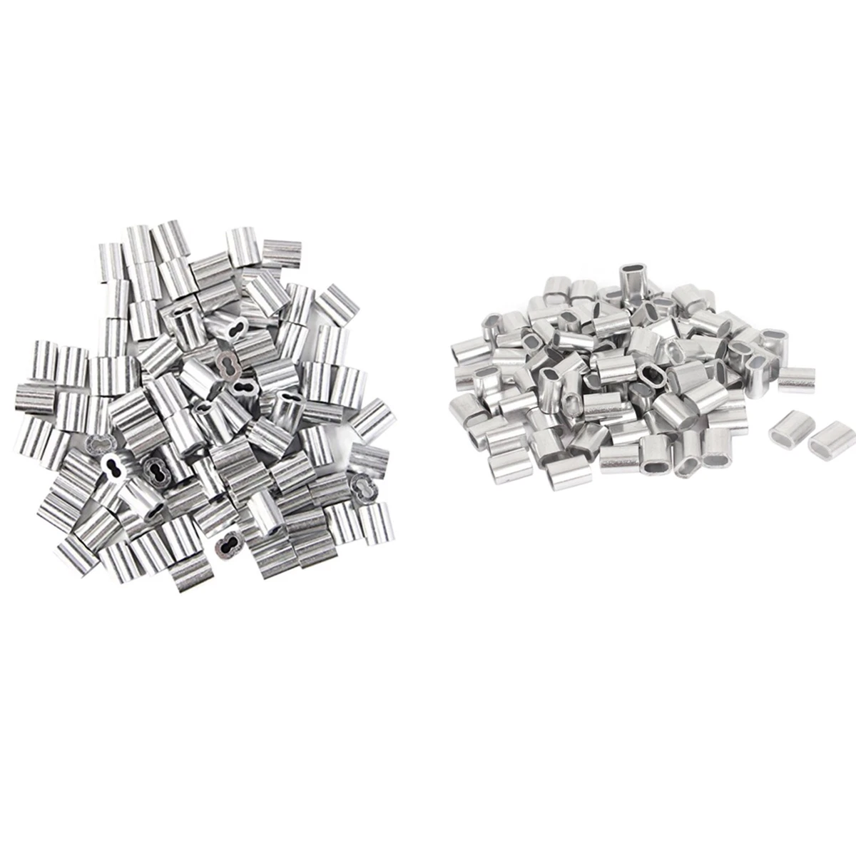 100Pcs 2.5mm Wire Rope Sleeves Clip Cable Crimps & 120 Pcs Crimping Loop5073