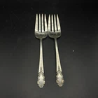 Sterling International Silver Rogers Serving Forks Bridal Veil Antique Set Of 2