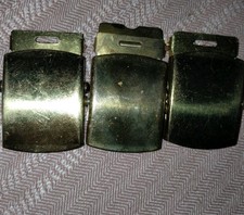 Vintage Solid Brass Military Web Belt Buckles U.S. Made RAU Canvas Strap Lot