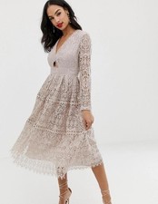 Flirty Beige Asos Midi Dress