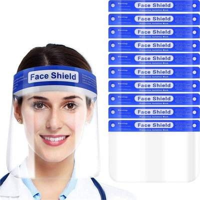 Full Face Shield Reusable Washable Protection Cover Anti Splash Set Of 10
