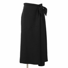 PRADA Drape Skirt 2019 Ribbon Asymmetric Flare Silhouette 100 Polyester Long Le
