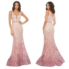 Mac Duggal Dress 79318 Rose Ombré Trumpet Gown Size 12 $798