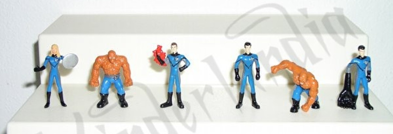 Fantastische 4 Marvel Set 6 Mini Figure 4cm Originale Die Cosa Fackel gashapon