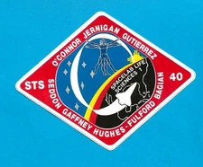 NASA STS-40 SPACE STATION 5" WIDE ADHESIVE STICKER DECAL - X03
