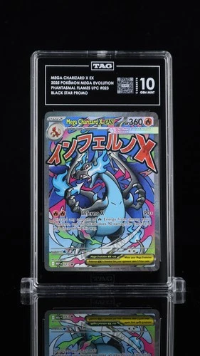2025 Pokemon Mega Charizard X EX Phantasmal Flames UPC Black Star Promo TAG 10