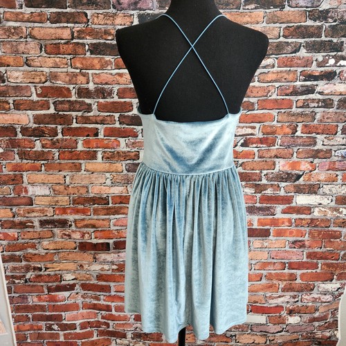 Hochzeitsgäste Kleid Samt Y2K Babydoll blau Gr. Large Ballett Kokette Festival - Bild 3 von 10