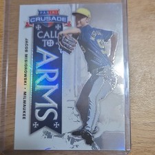 2025 Panini Crusade Jacob Misiorowski Call to Arms Prizm Milwaukee Brewers #16