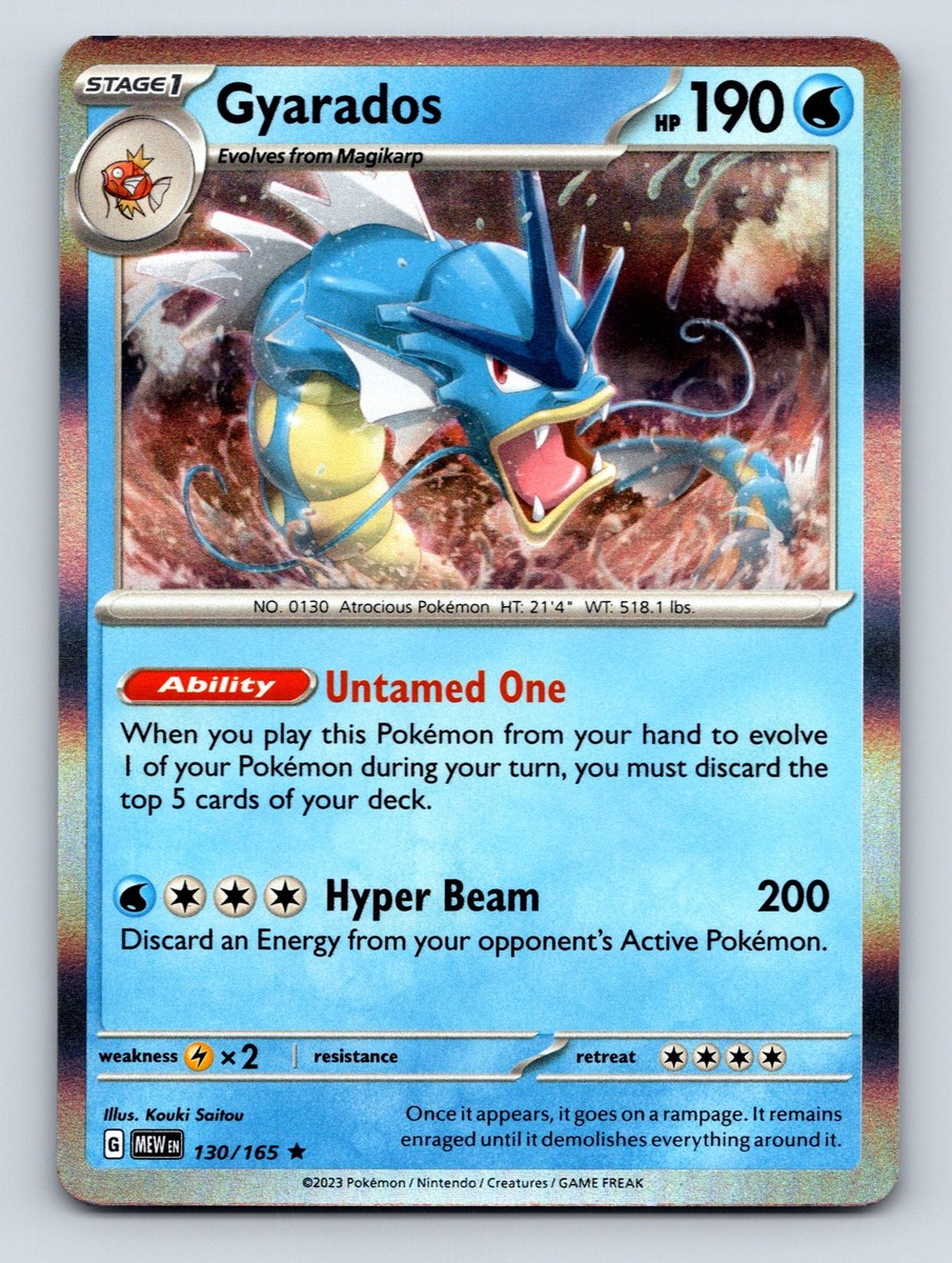 Stage 1 Gyarados HP 190 Hyper Beam Attack Rarity Blue Pokémon Card