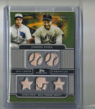 JIMMIE FOXX 5-PIECE BAT CARD NUMBERED 3/25! HIS NUMBER 3!