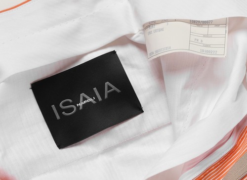 NWT ISAIA Napoli PANTS orange white striped cotton trousers luxury Italy 46 - Picture 4 of 5