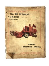 1955 Massey Harris NO 80 Special Combine Illustrated Repair Parts List Manual 