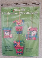 Vintage Bucilla Felt Christmas Ornaments Kit 3390 - Santa's Express
