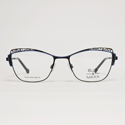Ella&Maxx 701219 Women's Hypo-Allergenic Oval Glasses in Tortoise w/ Blue | 51mm