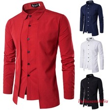 Men Luxury Formal Shirt Long Sleeve Slim Business Casual Dress Suit Shirts Tops