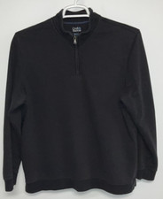 Croft  Barrow 1/4 Zip Sweatshirt Men's Large Black