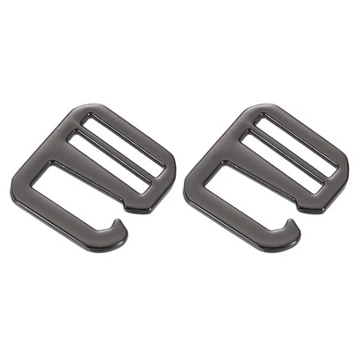 2Pcs pour G-Hook Boucles en Sangle 20mm Tri-Glide Plat Noir Métallisé - Photo 1/4