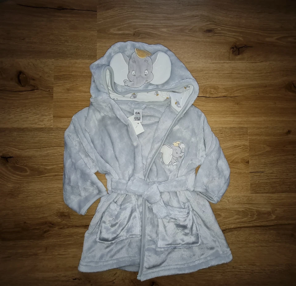 Neu Disney Dumbo Gr. 80 86 C&A Bademantel Kuschelig Weich - Bild 3 von 4