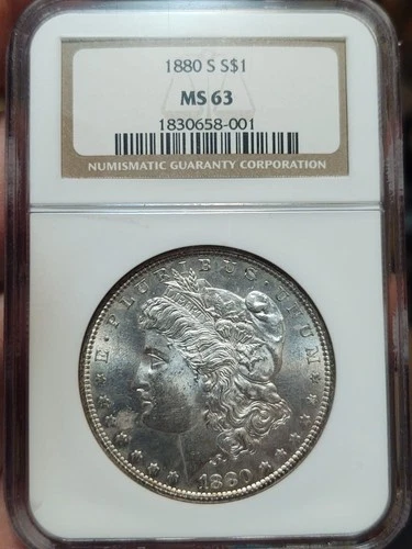 1880-S Morgan Silver Dollar NGC MS63 Older Holder and Unknown VAM