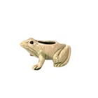 Vintage McCoy Frog Planter Green Glaze Black Glass Eyes USA Pottery