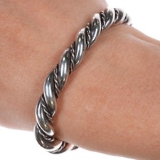 6" Navajo twisted wire heavy cuff bracelet
