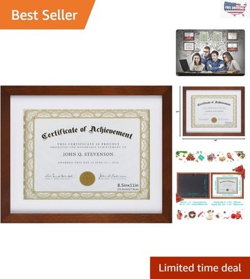 Elegant Certificate Frame with High Definition Glass - Dual Size & Orientation