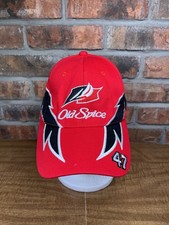 Old Spice 47 Car Cal Naughton Jr Red Racing Embroidered Strapback Hat