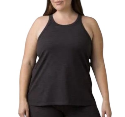 PrAna Women s 2X Becksa Tank Top Black Heather Racerback Plus Yoga Exercise New