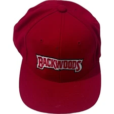 BACKWOODS Baseball Cap Hat Mens Red Embroidered The Classics Yupoong Snapback