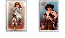 Lot of 2 James Pyles Pearline Girl Dog Boy Cat Crawfish P8