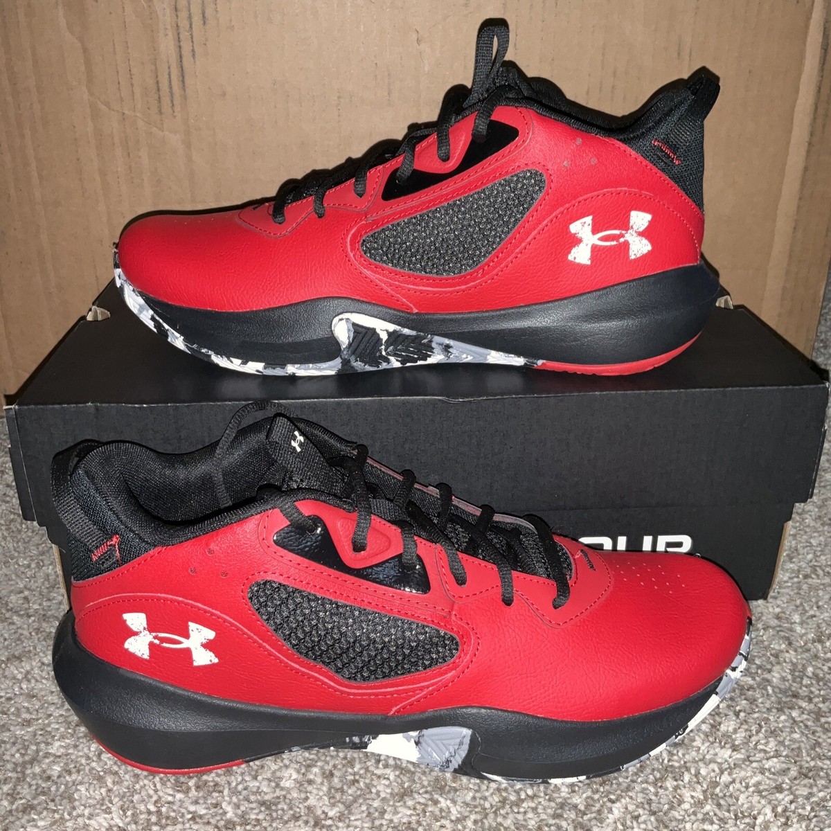 Under Armour Adult UA Lockdown Basketball Shoes Red/Black