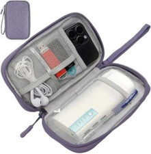 Electronics Organizer Travel Bag, Small Cable Organizer Case Waterproof Purple