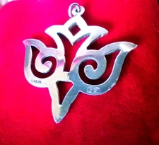 STERLING SILVER "DOVE of PEACE"" Vintage MODERNIST  DESIGNER  PENDANT