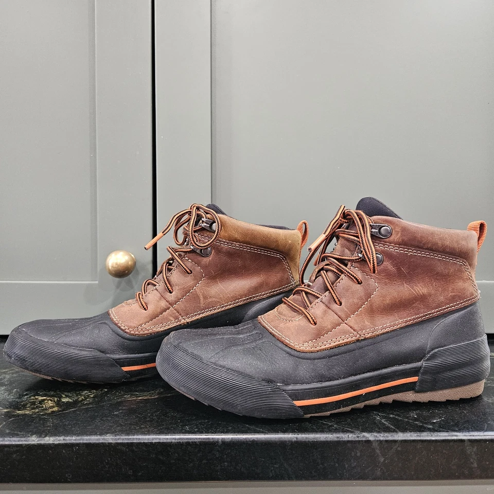 Clarks Gilby McKinley Pato Botas Impermeables Con Cordones Mujer Talla 6M Marrón/Naranja Foto 2 de 4