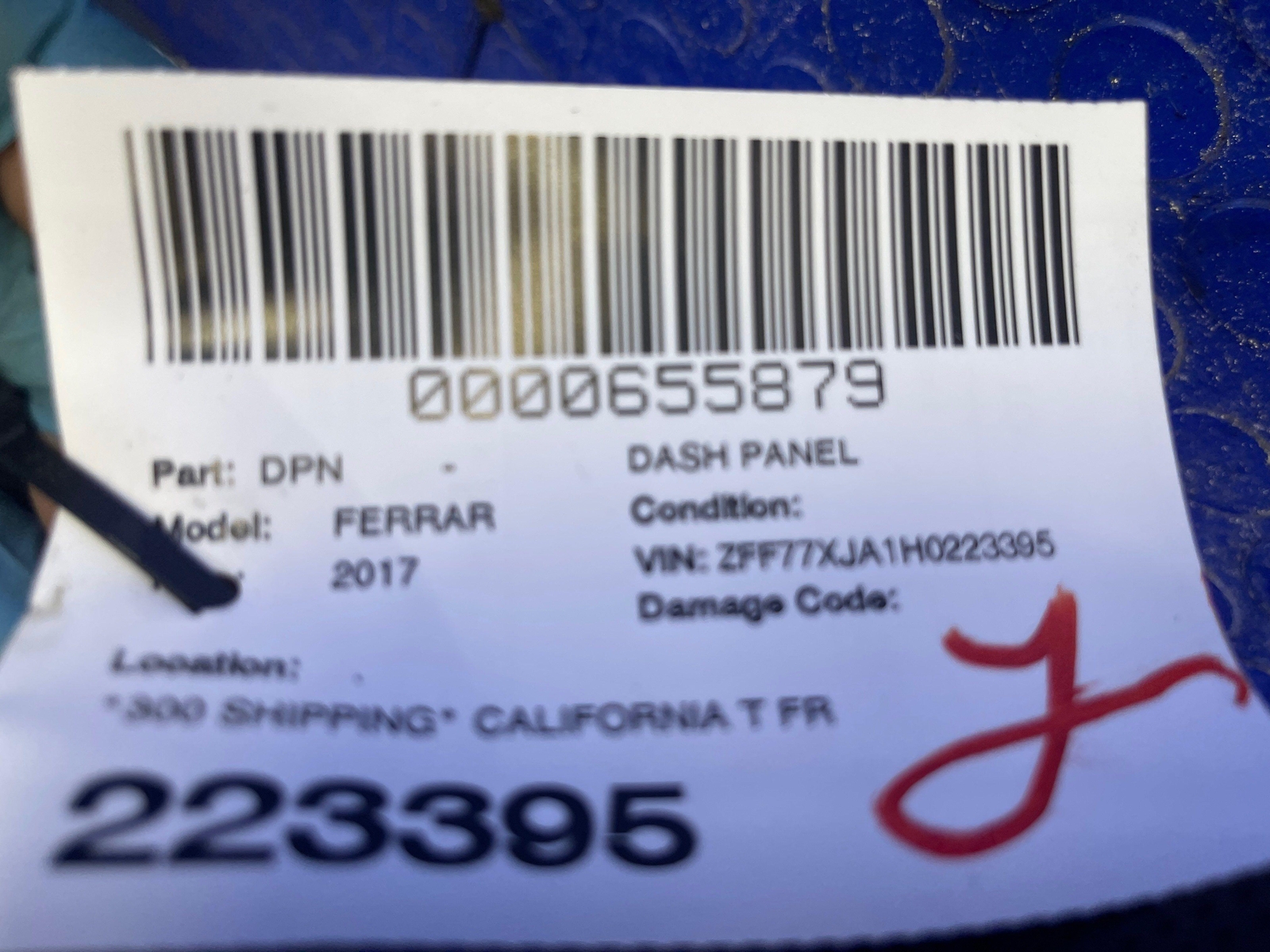 2015-2018 FERRARI CALIFORNIA T FRONT DASHBOARD INSTRUMENT PANEL ASSEMBLY *NOTE*