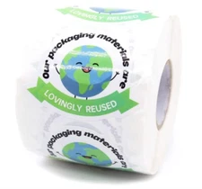40 Stickers Recycled Packaging/Lovingly Reused Packing Stickers/Small Business