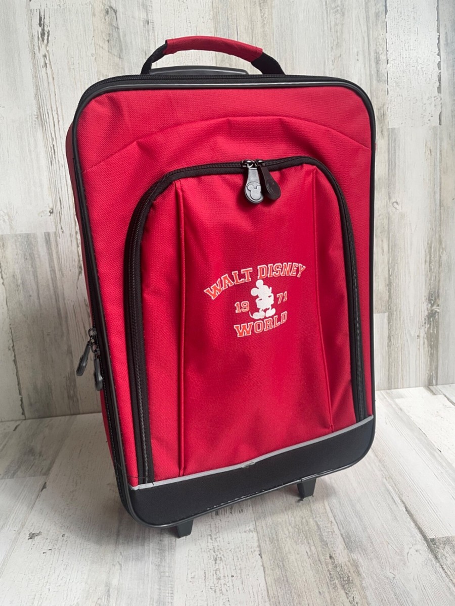 Walt Disney World Red 18” Travel Handbag and 21” Carry On Rollerboard