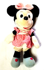 VTG 1980s Minnie Mouse Plush Doll w Hearts on Shoes Shelf Sitter 15" Disney