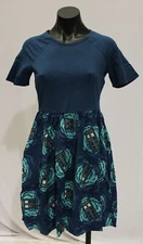 Her Universe Women's Doctor Who Printed Tardis Short Sleeve Dress EJ3 Blue Small