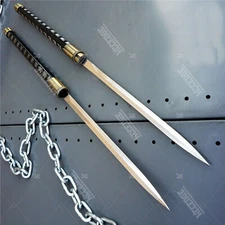2-in-1 33" or 66" DOUBLE BLADE ASSASSIN SPEAR Connects Into 1 Double Blade Sword