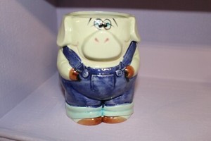 Vintage 1980 Enesco Pig County Fair Mug