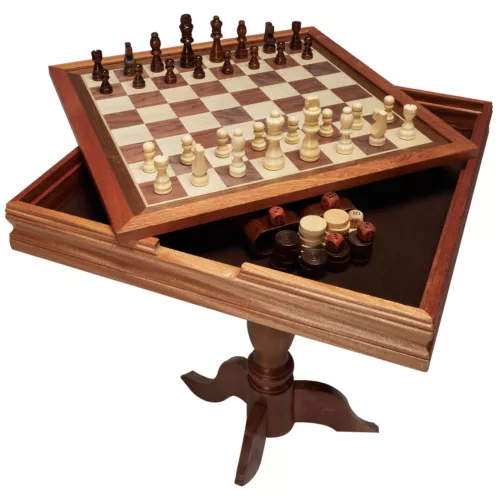 VEVOR Holzschachspiel Schachset Schachbrett Schachtisch 29/39cm Schachfiguren - Bild 1 von 27