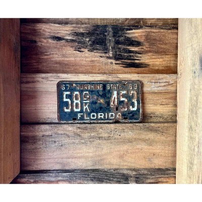 Vintage Florida Fl License Plate Tag Collectible Garage Shop Man Cave