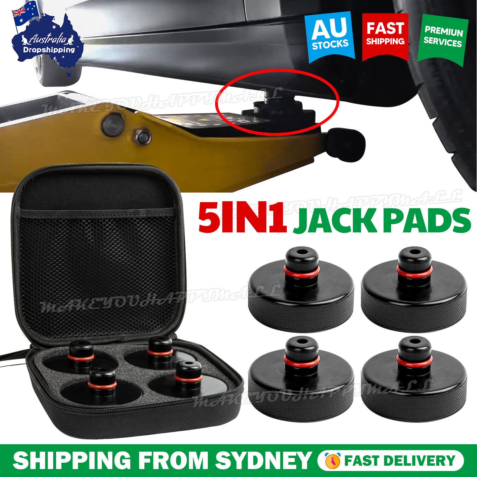 VOVOWOO Lifting Jack Pad 4Pucks Storage Case Accessories for Tesla Model 3/S/X/Y
