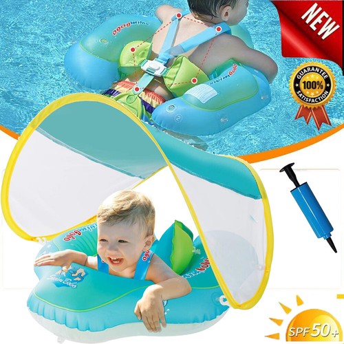 Baby Schwimmring mit Abnehmbarem Sonnendach Schwimmreifen Kinder 0-3 Jahre DE - Bild 4 von 22